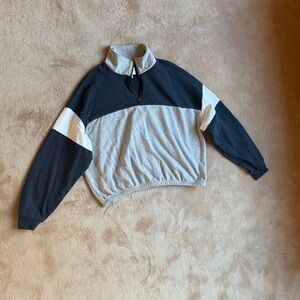 American Eagle Cozy Color Block Quarter Zip (L)